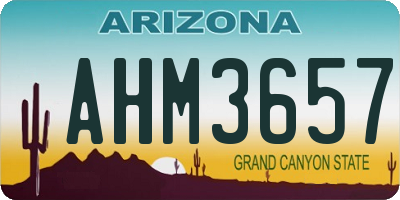 AZ license plate AHM3657