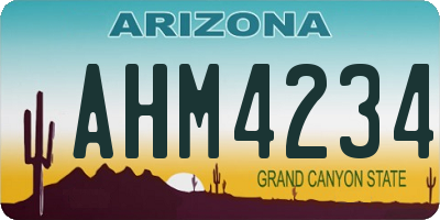 AZ license plate AHM4234