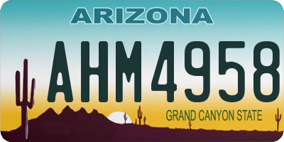 AZ license plate AHM4958