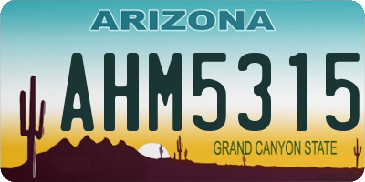 AZ license plate AHM5315