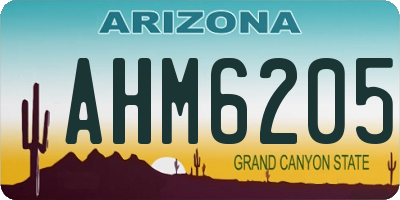 AZ license plate AHM6205