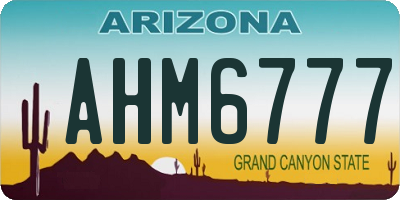 AZ license plate AHM6777