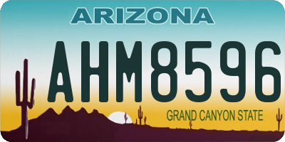 AZ license plate AHM8596
