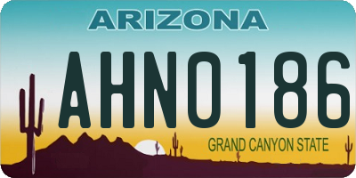 AZ license plate AHN0186