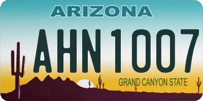 AZ license plate AHN1007