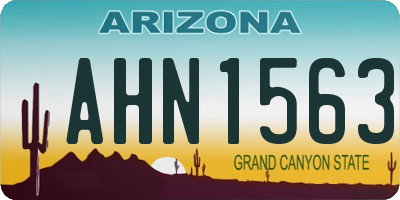 AZ license plate AHN1563