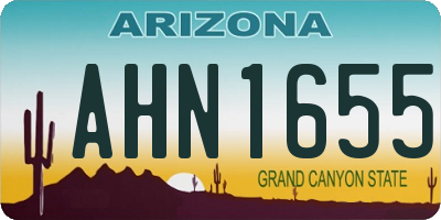 AZ license plate AHN1655