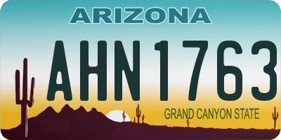 AZ license plate AHN1763