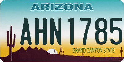 AZ license plate AHN1785