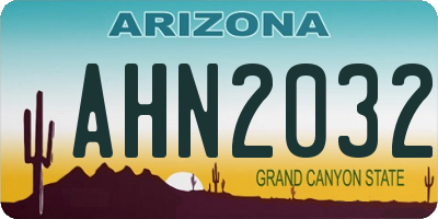 AZ license plate AHN2032