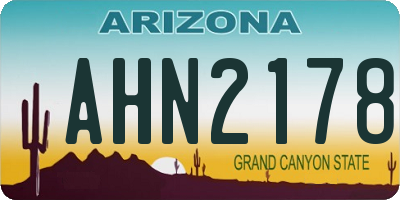 AZ license plate AHN2178