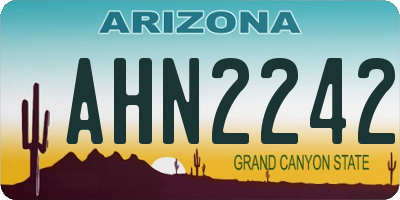 AZ license plate AHN2242