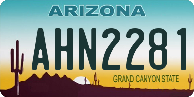 AZ license plate AHN2281