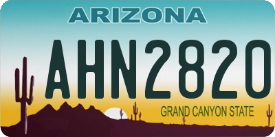 AZ license plate AHN2820