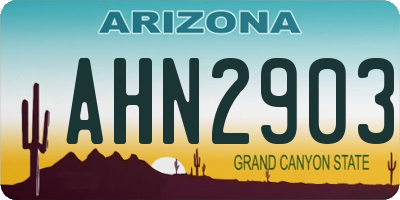 AZ license plate AHN2903