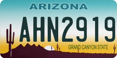 AZ license plate AHN2919