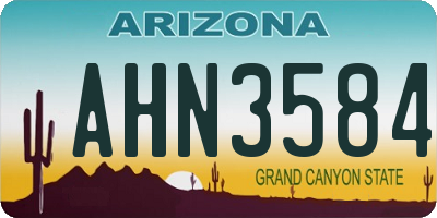 AZ license plate AHN3584