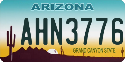 AZ license plate AHN3776
