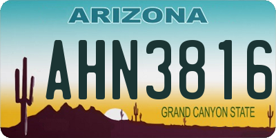 AZ license plate AHN3816