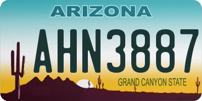 AZ license plate AHN3887
