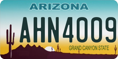 AZ license plate AHN4009