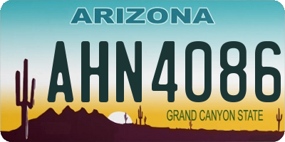 AZ license plate AHN4086