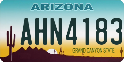 AZ license plate AHN4183