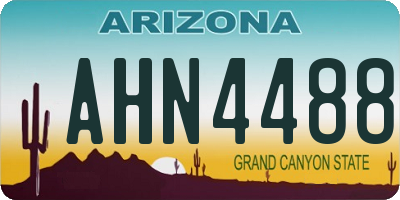 AZ license plate AHN4488