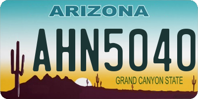 AZ license plate AHN5040