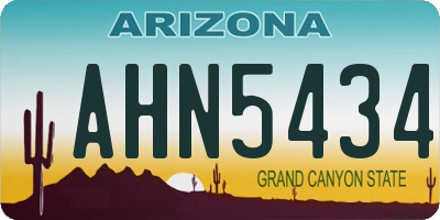 AZ license plate AHN5434
