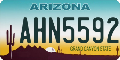 AZ license plate AHN5592