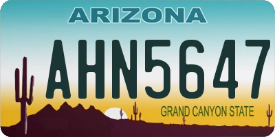 AZ license plate AHN5647