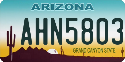 AZ license plate AHN5803