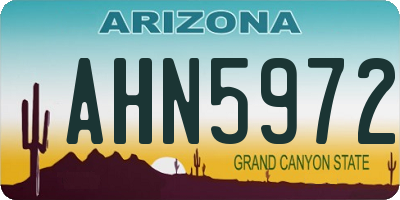 AZ license plate AHN5972