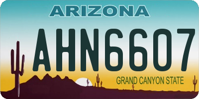 AZ license plate AHN6607