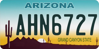 AZ license plate AHN6727