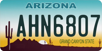 AZ license plate AHN6807