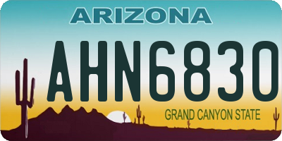 AZ license plate AHN6830