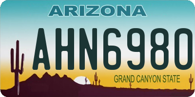 AZ license plate AHN6980