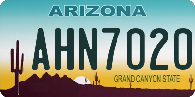 AZ license plate AHN7020