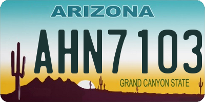 AZ license plate AHN7103