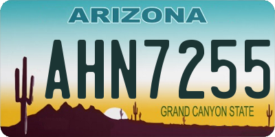 AZ license plate AHN7255
