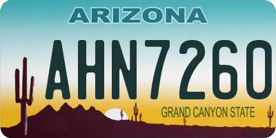 AZ license plate AHN7260
