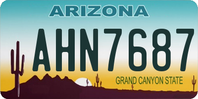 AZ license plate AHN7687