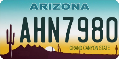 AZ license plate AHN7980