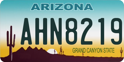 AZ license plate AHN8219