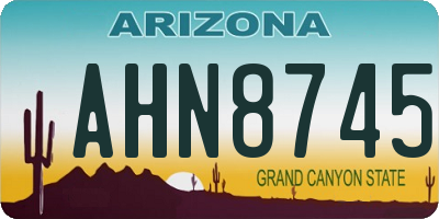 AZ license plate AHN8745