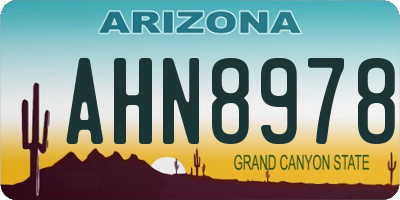 AZ license plate AHN8978