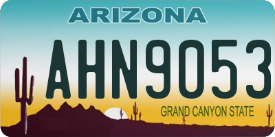 AZ license plate AHN9053