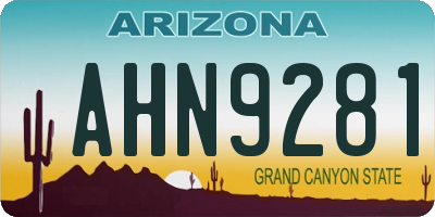AZ license plate AHN9281